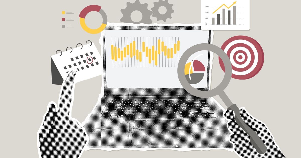 Collage: Dashboards, Charts und eine Lupe über Kennzahlen — Daten ohne gemeinsamen Bestand
